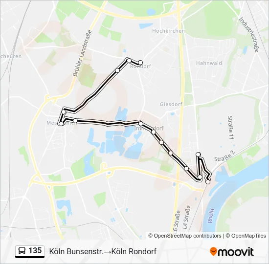 135 Bus Line Map
