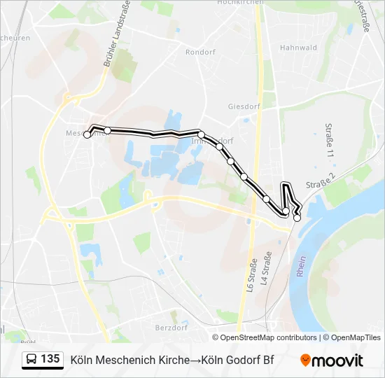 135 Bus Line Map