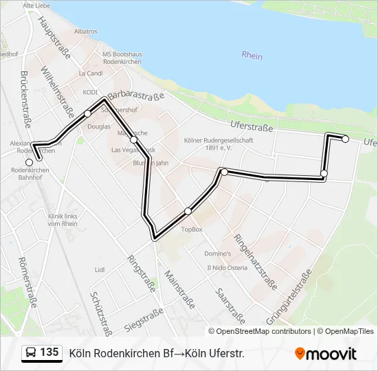 135 Bus Line Map