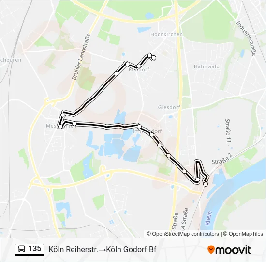 135 Bus Line Map