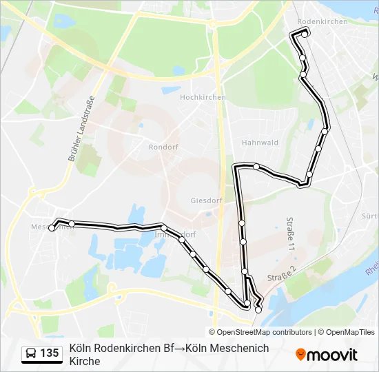 135 Bus Line Map