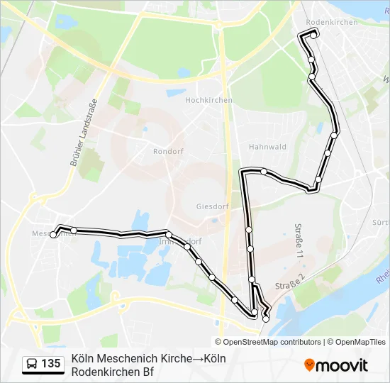 135 Bus Line Map