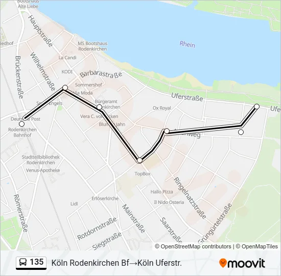 135 Bus Line Map