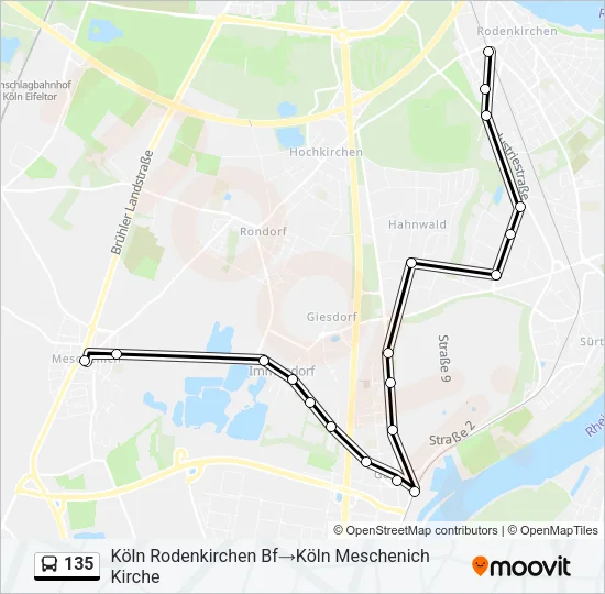 135 Bus Line Map