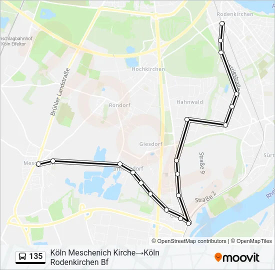 135 Bus Line Map