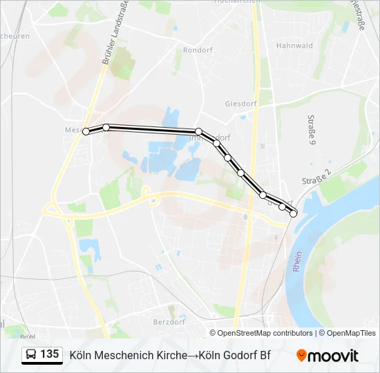 Buslinie 135 Karte