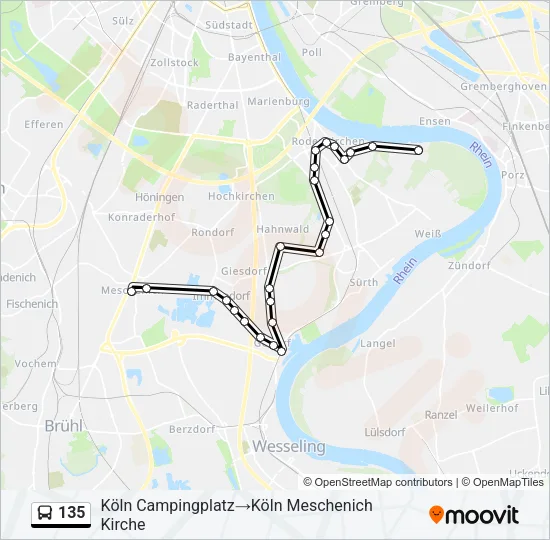 135 Bus Line Map