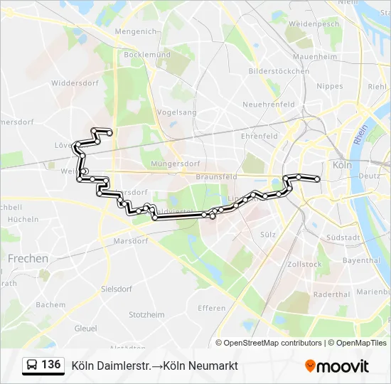 136 Bus Line Map