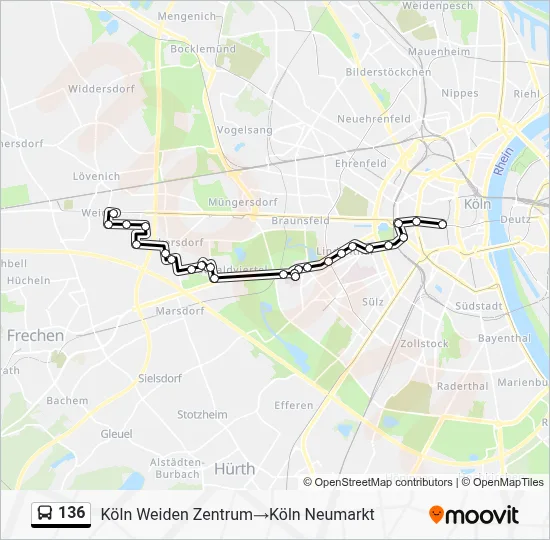 136 Bus Line Map