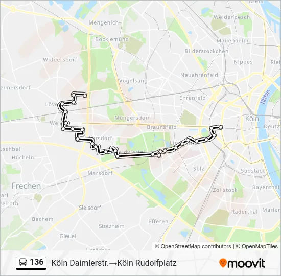 136 Bus Line Map
