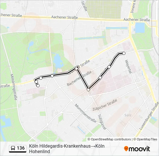 136 Bus Line Map