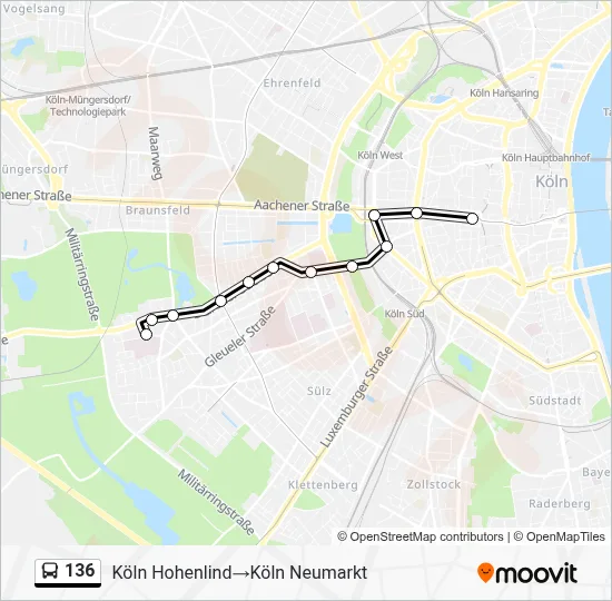 136 Bus Line Map
