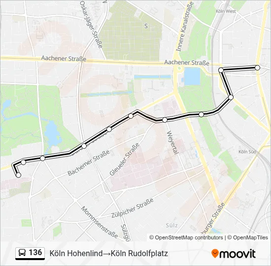 136 Bus Line Map