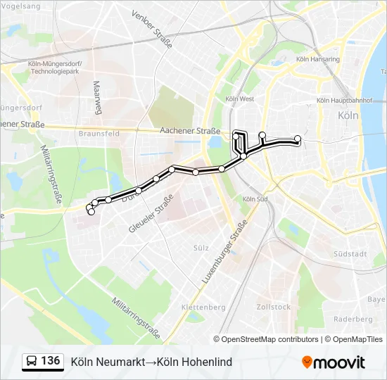 136 Bus Line Map