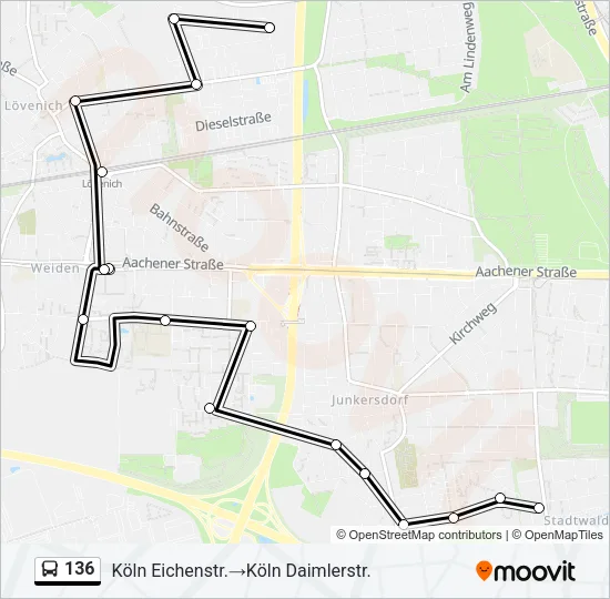 136 Bus Line Map