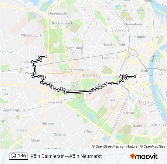 136 Bus Line Map