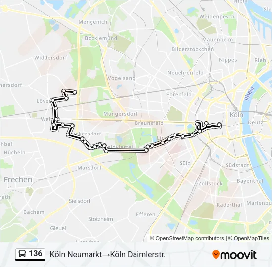 136 Bus Line Map