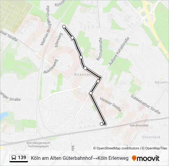 139 Bus Line Map
