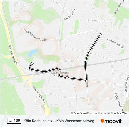 Buslinie 139 Karte
