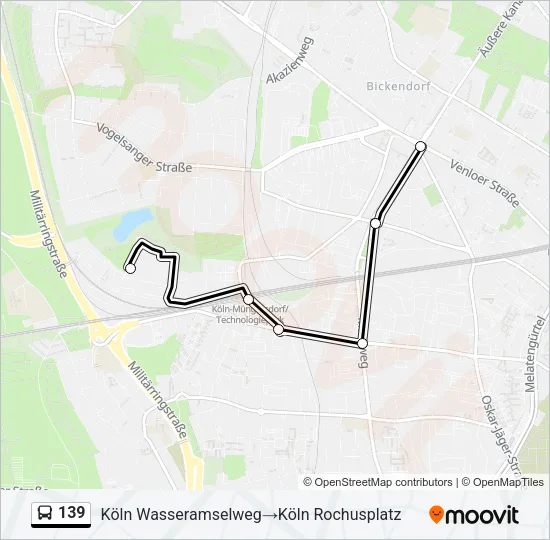 Buslinie 139 Karte