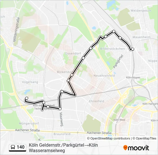 140 Bus Line Map