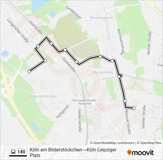 140 Bus Line Map