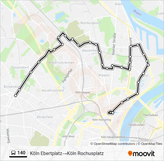 140 Bus Line Map