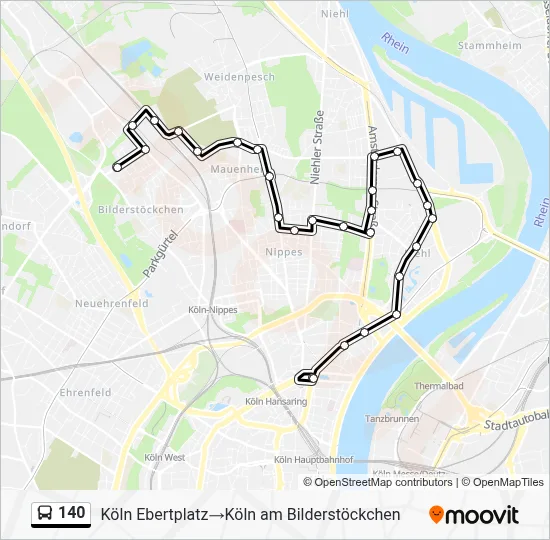 Buslinie 140 Karte
