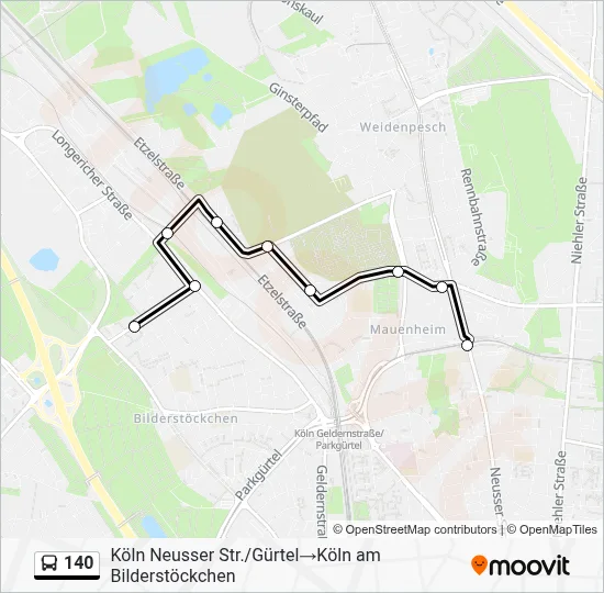140 Bus Line Map