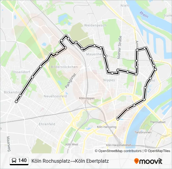 140 Bus Line Map