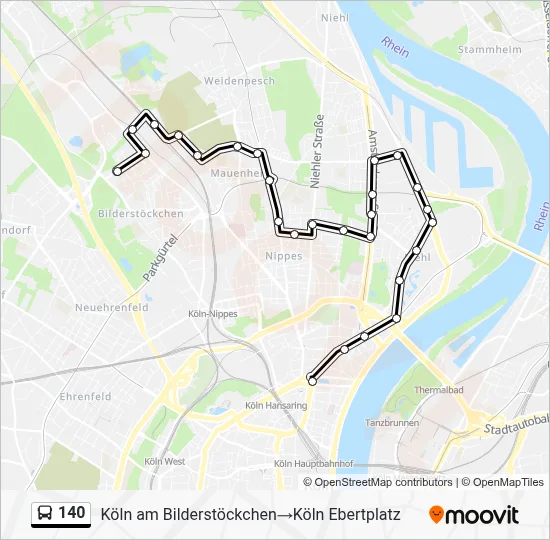 140 Bus Line Map