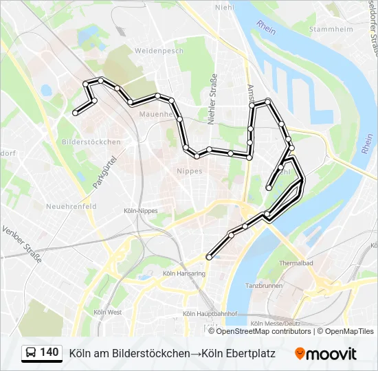 140 Bus Line Map