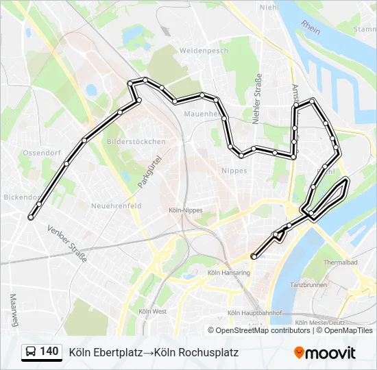 140 Bus Line Map