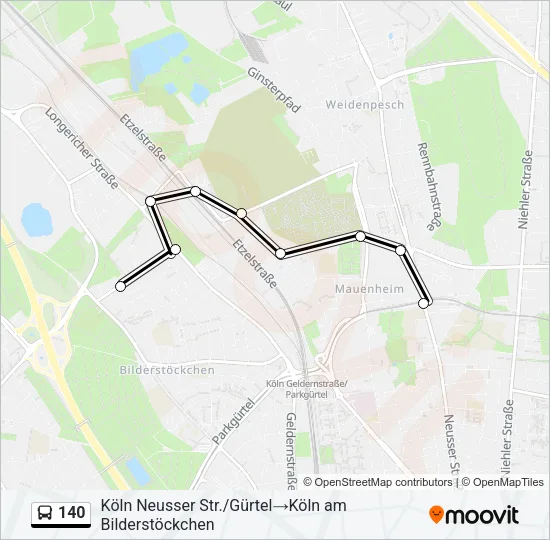 140 Bus Line Map