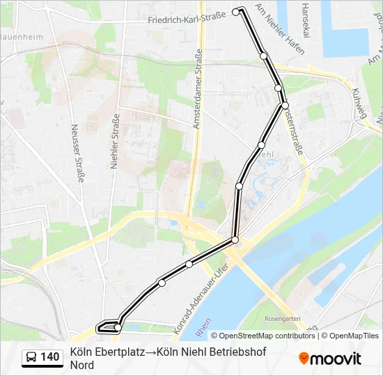 Buslinie 140 Karte