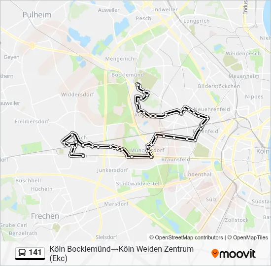 141 Bus Line Map