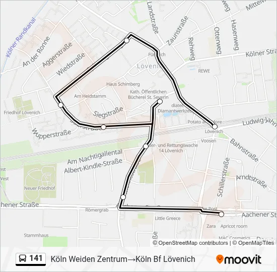 141 Bus Line Map