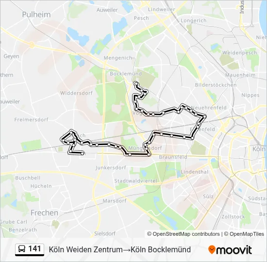Buslinie 141 Karte