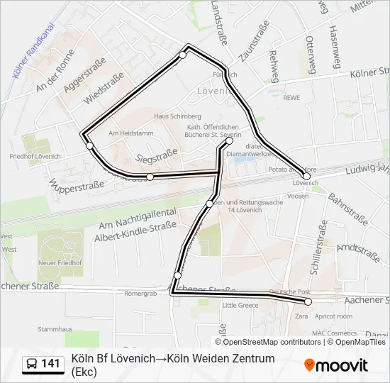 141 Bus Line Map