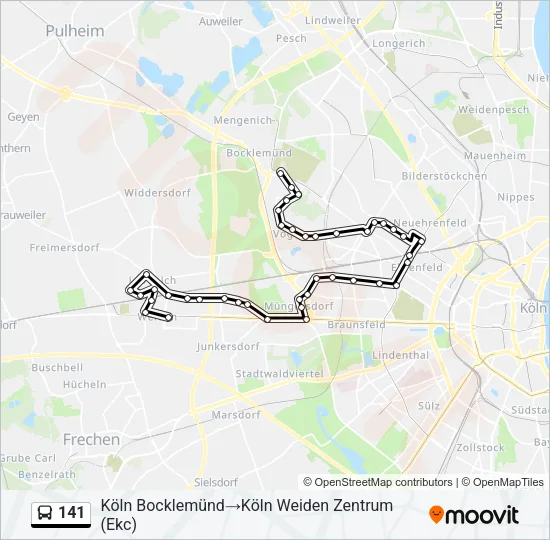 141 Bus Line Map