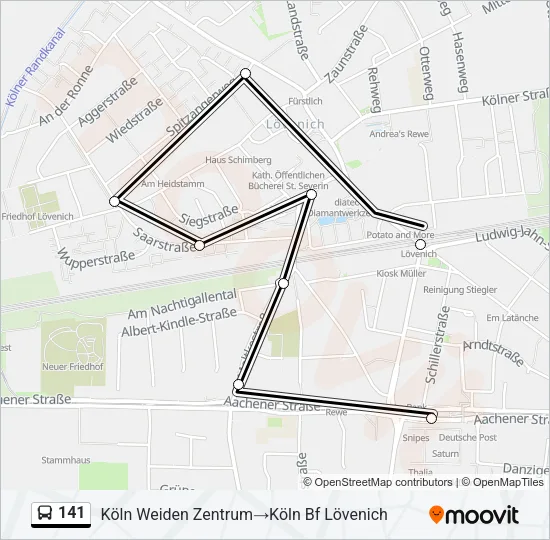 141 Bus Line Map