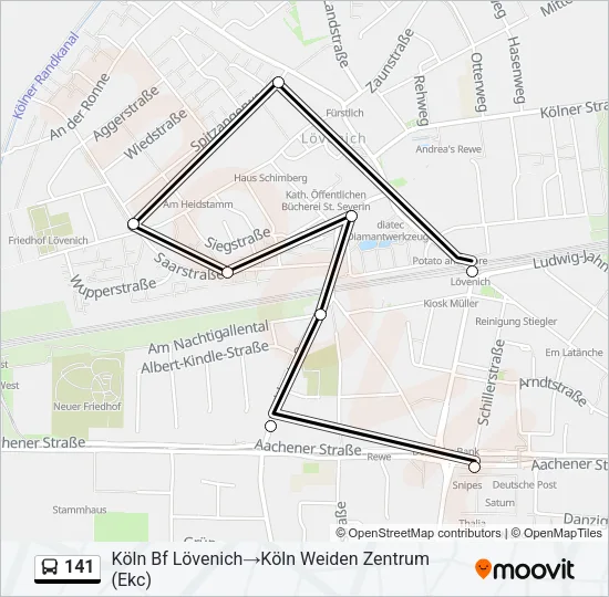 141 Bus Line Map