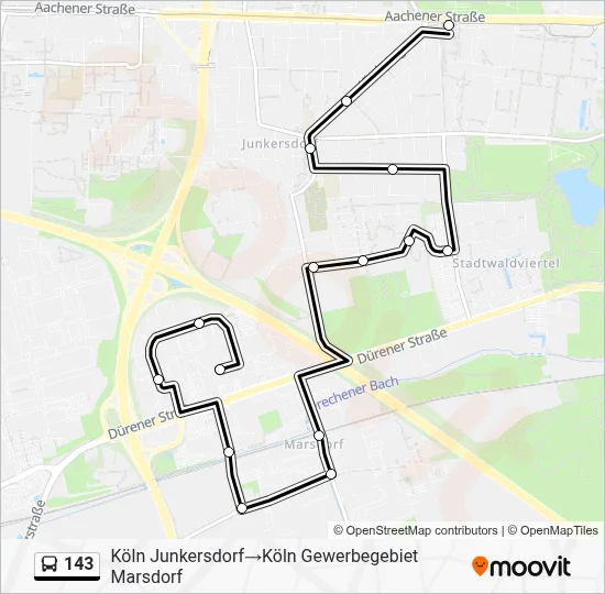 143 Bus Line Map