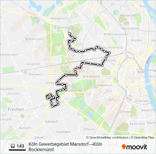 143 Bus Line Map