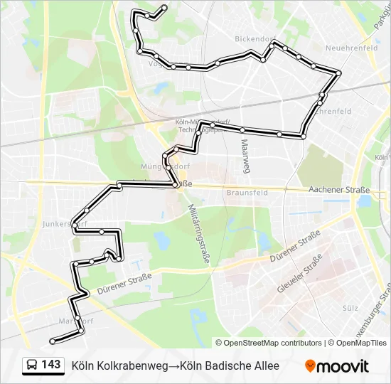 143 Bus Line Map
