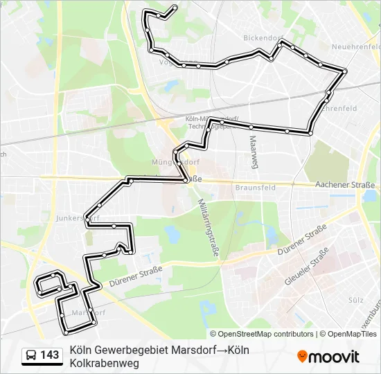 143 Bus Line Map