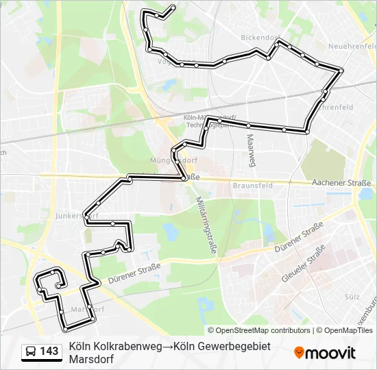 143 Bus Line Map