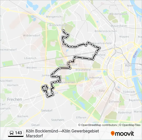 143 Bus Line Map