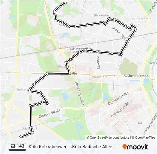 143 Bus Line Map