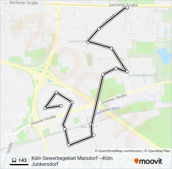 143 Bus Line Map